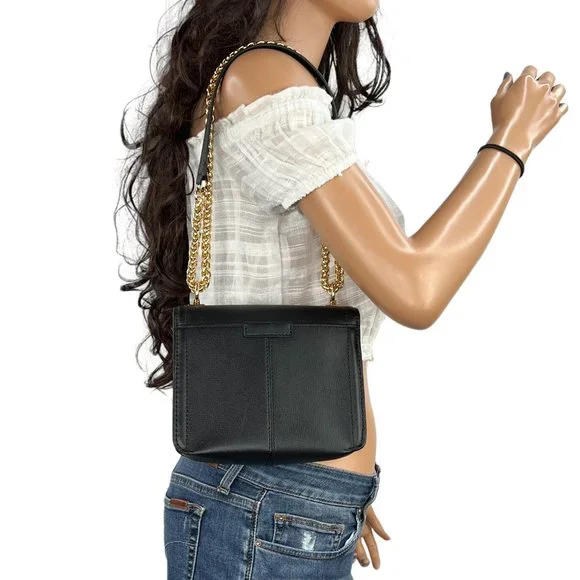 Michael Kors Sonia Small MINI Flap Shoulder Crossbody Bag Black